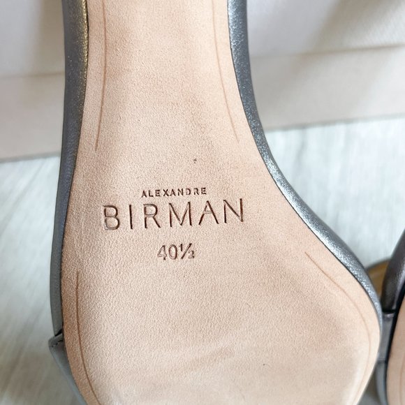 Alexandre Birman Graphite Metal Leather Sandals Size 40.5 US 9 9.5 NEW - Picture 9 of 15